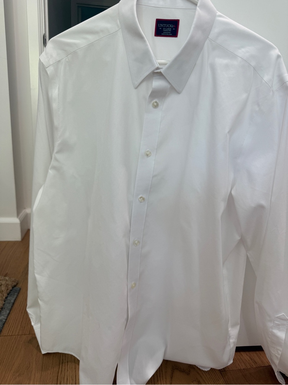 UNTUCKit Las Cases Men’s XL White Wrinkle Free 100% Cotton Button Down